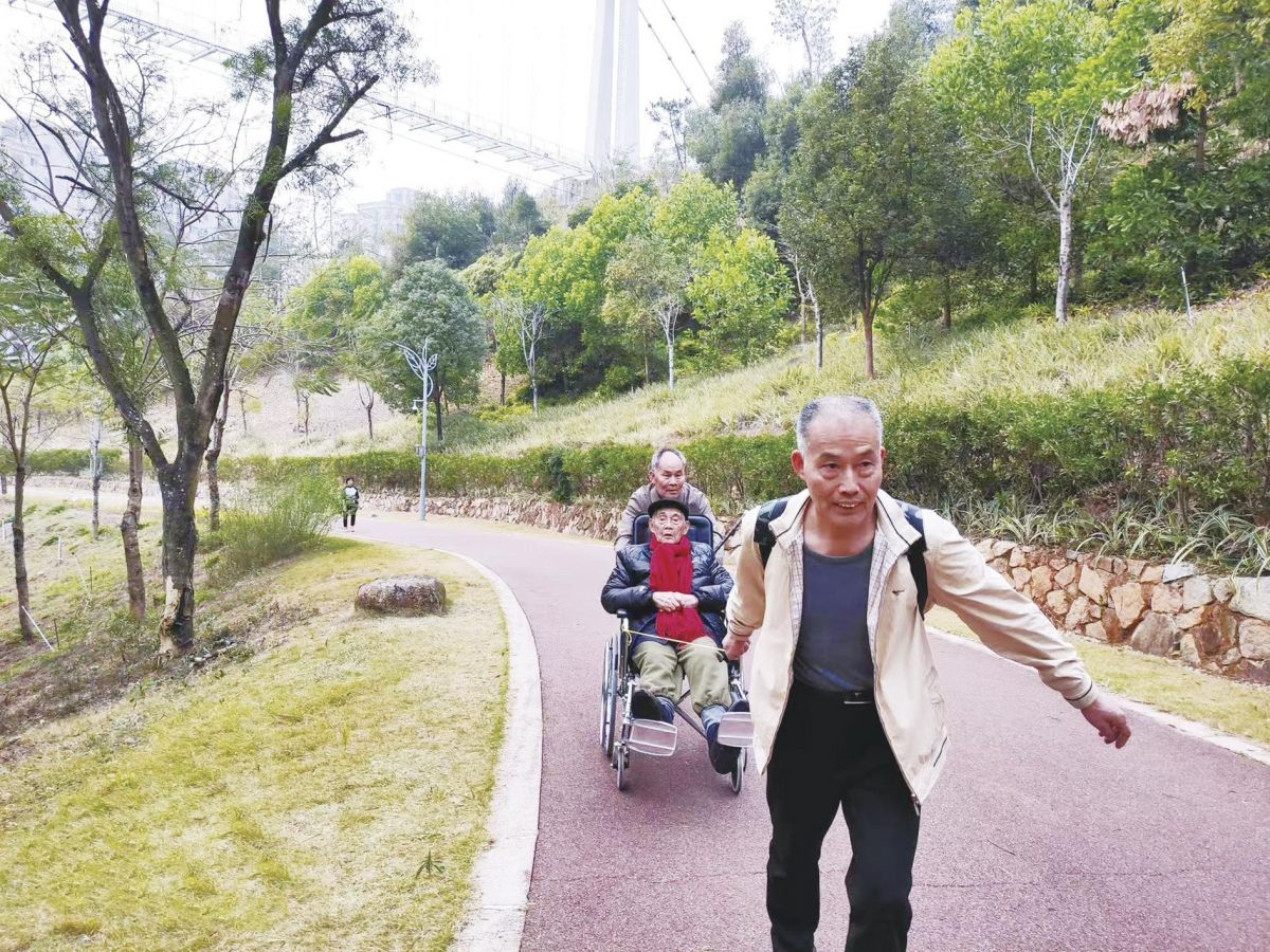 安溪：古稀兄弟推轮椅圆98岁父亲游绿道梦