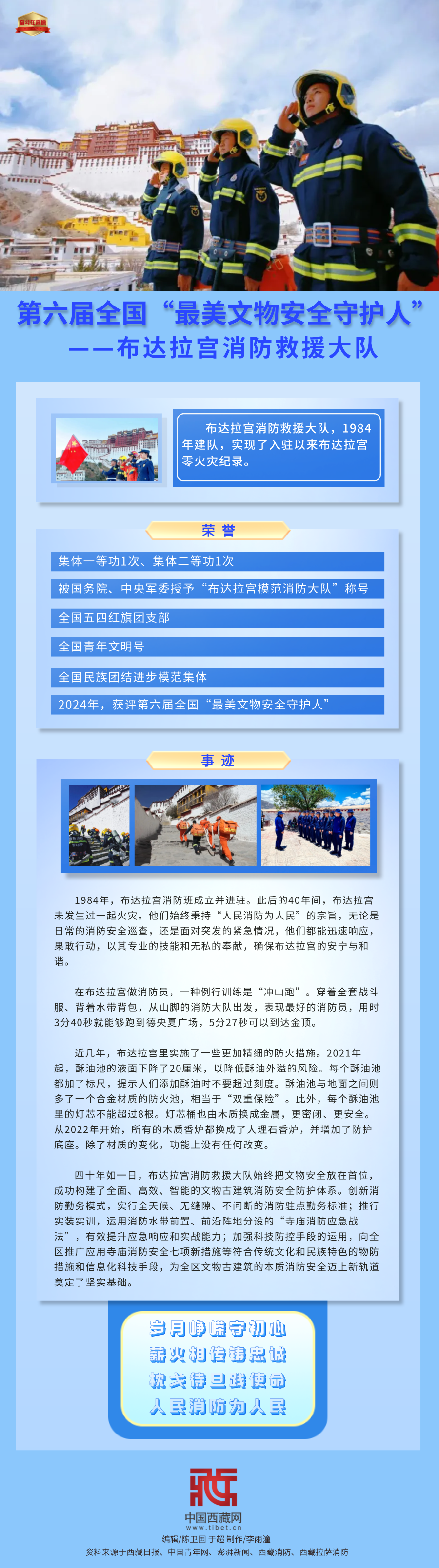 【斗争在高原】第六届全国“最美文物安全守护人”——布达拉宫消防救援大队