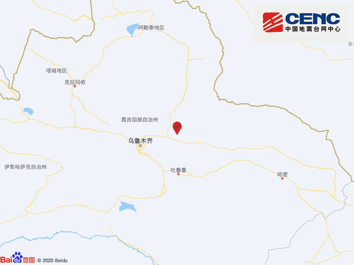 新疆昌吉州吉木萨尔县产生3.3级地震，震源深度11千米
