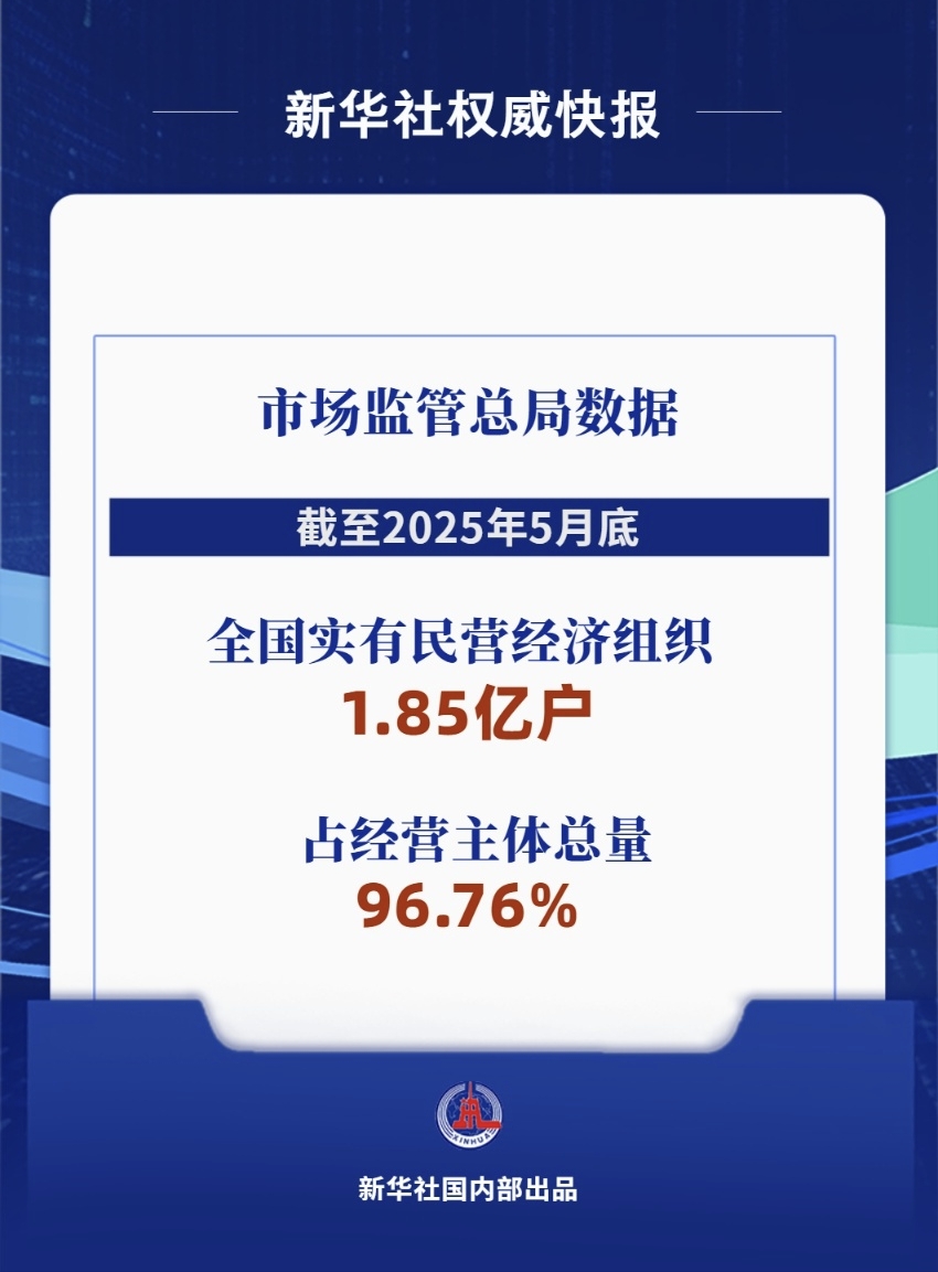 新华社威望快报丨全国实有民营经济组织1.85亿户