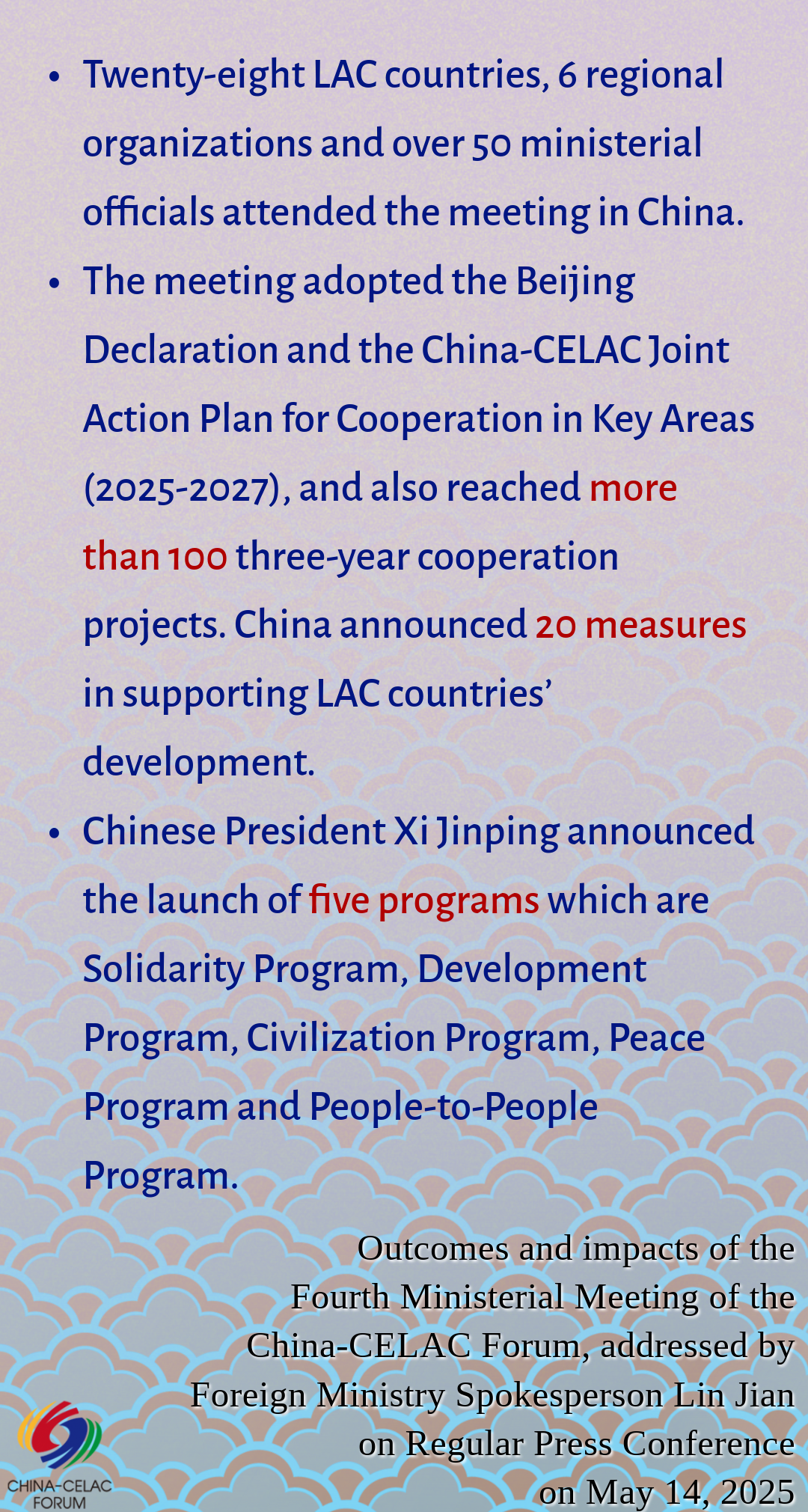 Foreign Ministry Spokesperson highlights China