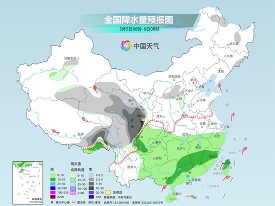 南边未来三天多阴雨气候 西南华南气温继续下降